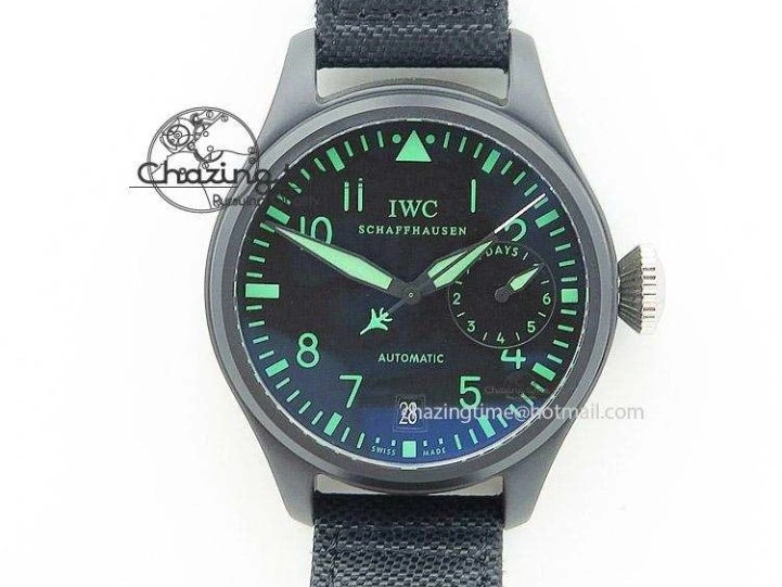 MIROTIME 0422 Comfortable Pilot Chrono IW388003 Real Ceramic ZF 1:1 Best Edition On Black Nylon Strap A 7322